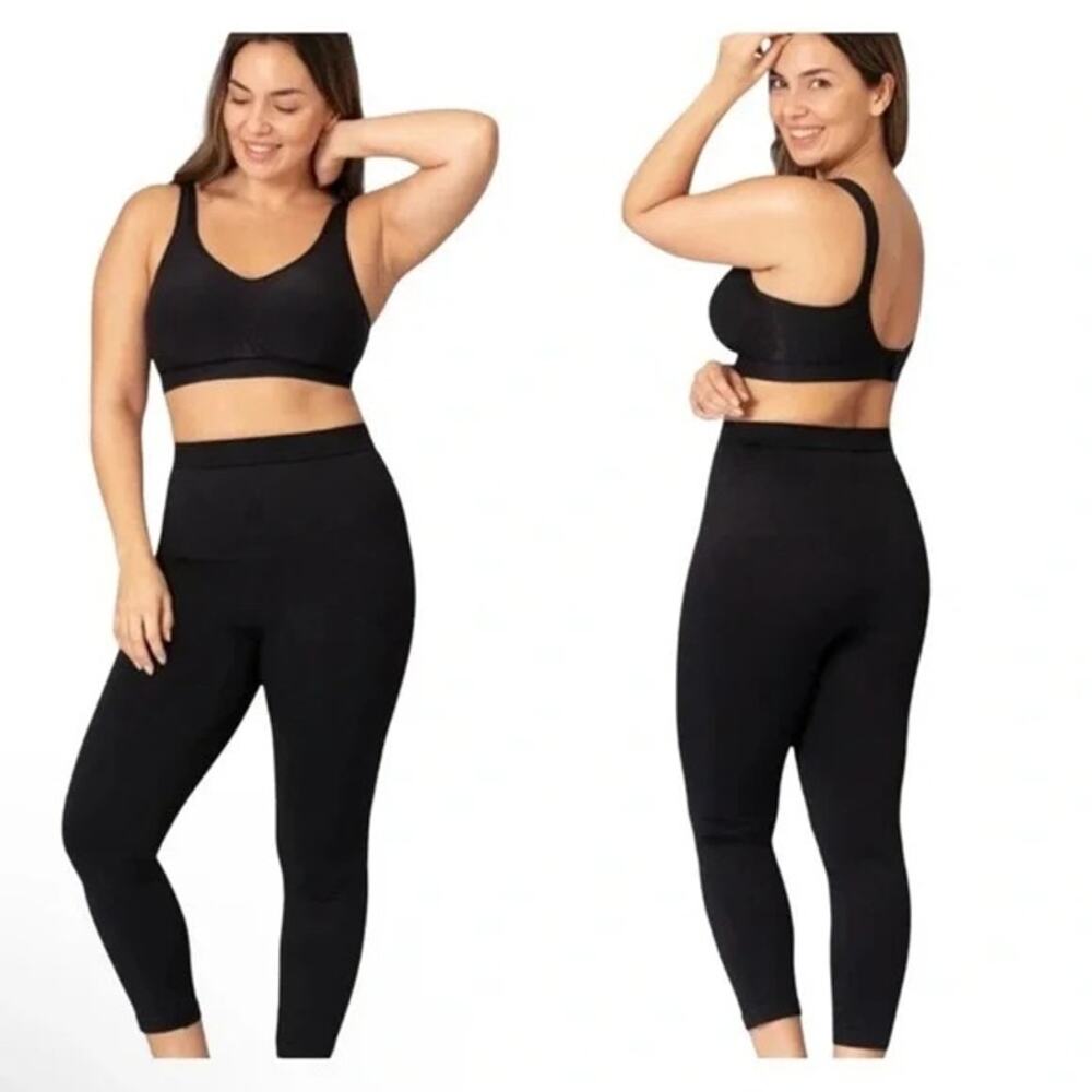 SHAPERMINT NIP $56 BLACK High-Waisted Shaping Shaping Leggings Size S